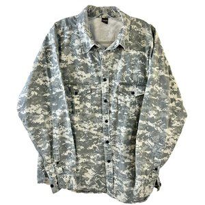 Vintage Ranger Brand Camouflage Camo Button Up Shirt Camping Hunting Mens Sz XL